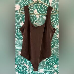 Pinsy bonded shapewear scoop tank thong nwot sz XL chocolate brown